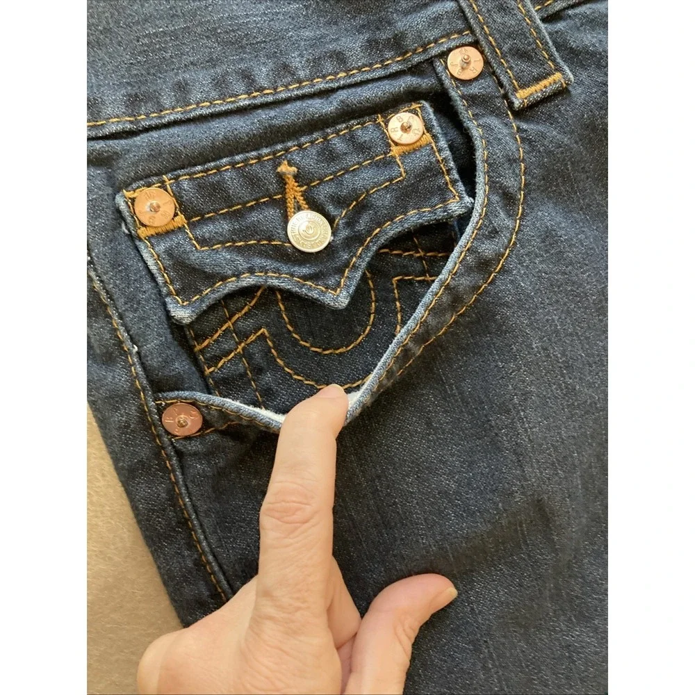 True Religion Men's Straight Jeans - Dark Blue Denim